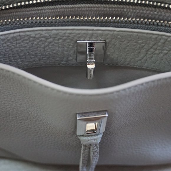 Rebecca Minkoff Darren Shoulder Small Crossbody Bag Grey Leather Silver Hardware - Picture 3 of 5